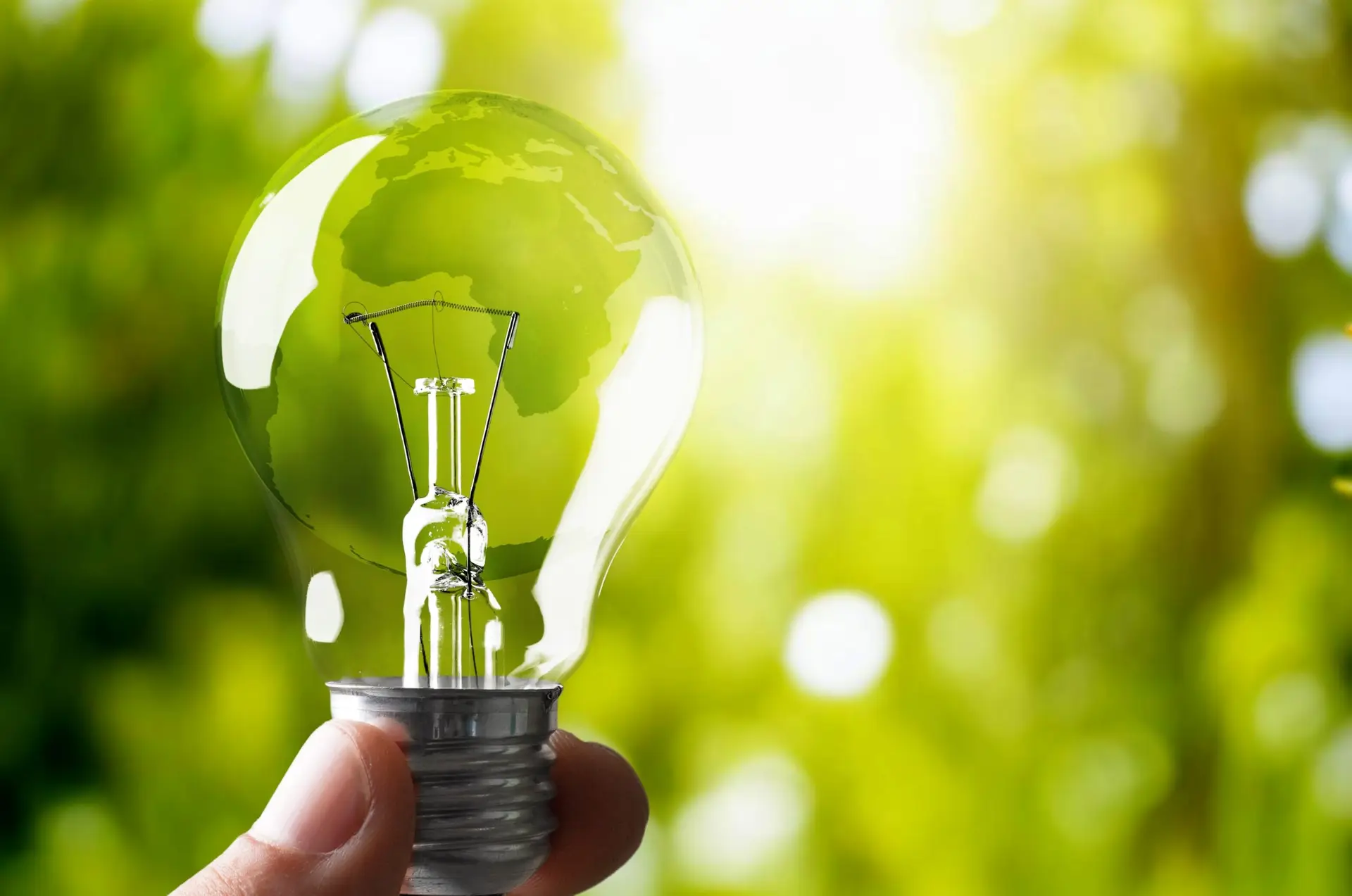 Person holding lightbulb to represent one of the first steps to take towards operating an energy-efficient factory